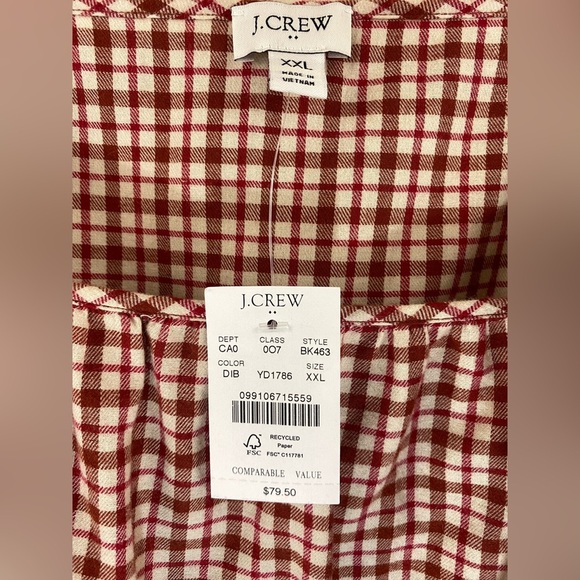 NWT J. Crew Flannel Squareneck Ruffle Top Blouse Sz XXL - Picture 10 of 12